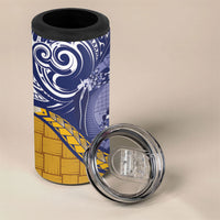 Magnificent Frigatebird Nauru 4 in 1 Can Cooler Tumbler Pandanus Weaving Polynesian Pattern