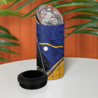 Magnificent Frigatebird Nauru 4 in 1 Can Cooler Tumbler Pandanus Weaving Polynesian Pattern