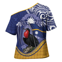 Magnificent Frigatebird Nauru Cross Shoulder Shirt Pandanus Weaving Polynesian Pattern