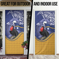 Magnificent Frigatebird Nauru Door Cover Pandanus Weaving Polynesian Pattern
