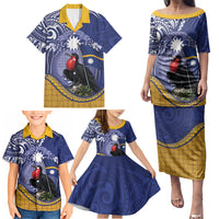 Magnificent Frigatebird Nauru Family Matching Puletasi and Hawaiian Shirt Pandanus Weaving Polynesian Pattern