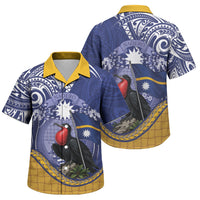 Magnificent Frigatebird Nauru Family Matching Puletasi and Hawaiian Shirt Pandanus Weaving Polynesian Pattern