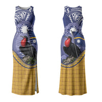Magnificent Frigatebird Nauru Family Matching Tank Maxi Dress and Hawaiian Shirt Pandanus Weaving Polynesian Pattern