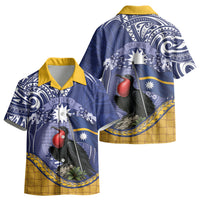 Magnificent Frigatebird Nauru Kid Hawaiian Shirt Pandanus Weaving Polynesian Pattern