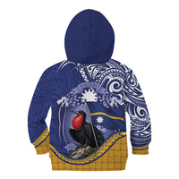 Magnificent Frigatebird Nauru Kid Hoodie Pandanus Weaving Polynesian Pattern