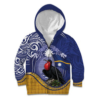 Magnificent Frigatebird Nauru Kid Hoodie Pandanus Weaving Polynesian Pattern