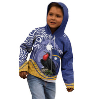 Magnificent Frigatebird Nauru Kid Hoodie Pandanus Weaving Polynesian Pattern
