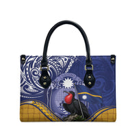 Magnificent Frigatebird Nauru Leather Bag Pandanus Weaving Polynesian Pattern