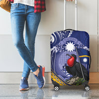 Magnificent Frigatebird Nauru Luggage Cover Pandanus Weaving Polynesian Pattern