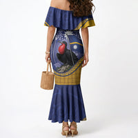 Magnificent Frigatebird Nauru Mermaid Dress Pandanus Weaving Polynesian Pattern