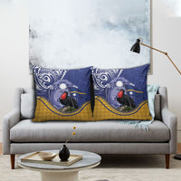 Magnificent Frigatebird Nauru Pillow Cover Pandanus Weaving Polynesian Pattern