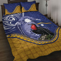 Magnificent Frigatebird Nauru Quilt Bed Set Pandanus Weaving Polynesian Pattern