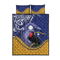 Magnificent Frigatebird Nauru Quilt Bed Set Pandanus Weaving Polynesian Pattern