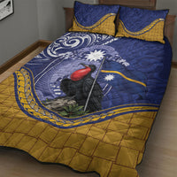 Magnificent Frigatebird Nauru Quilt Bed Set Pandanus Weaving Polynesian Pattern