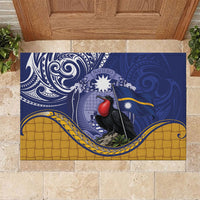 Magnificent Frigatebird Nauru Rubber Doormat Pandanus Weaving Polynesian Pattern