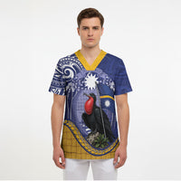 Magnificent Frigatebird Nauru Scrub Top Pandanus Weaving Polynesian Pattern