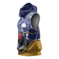 Magnificent Frigatebird Nauru Sleeveless Hoodie Pandanus Weaving Polynesian Pattern