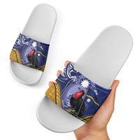 Magnificent Frigatebird Nauru Slide Sandals Pandanus Weaving Polynesian Pattern