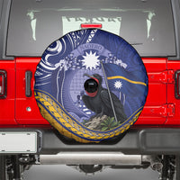 Magnificent Frigatebird Nauru Spare Tire Cover Pandanus Weaving Polynesian Pattern