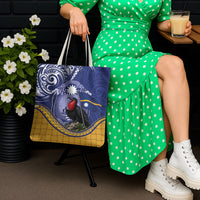 Magnificent Frigatebird Nauru Tote Bag Pandanus Weaving Polynesian Pattern