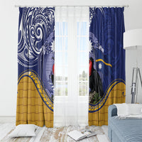 Magnificent Frigatebird Nauru Window Curtain Pandanus Weaving Polynesian Pattern