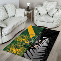 New Zealand and South Africa Rugby Area Rug Ultimate Rivalry All Black Springboks