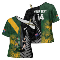 New Zealand and South Africa Rugby Custom Cross Shoulder Shirt Ultimate Rivalry All Black Springboks