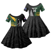 New Zealand and South Africa Rugby Custom Family Matching Puletasi and Hawaiian Shirt Ultimate Rivalry All Black Springboks