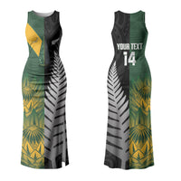 New Zealand and South Africa Rugby Custom Family Matching Tank Maxi Dress and Hawaiian Shirt Ultimate Rivalry All Black Springboks