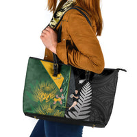 New Zealand and South Africa Rugby Leather Tote Bag Ultimate Rivalry All Black Springboks