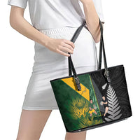 New Zealand and South Africa Rugby Leather Tote Bag Ultimate Rivalry All Black Springboks