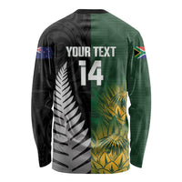 New Zealand and South Africa Rugby Custom Long Sleeve Shirt Ultimate Rivalry All Black Springboks