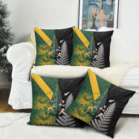 New Zealand and South Africa Rugby Pillow Cover Ultimate Rivalry All Black Springboks