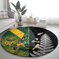 New Zealand and South Africa Rugby Round Carpet Ultimate Rivalry All Black Springboks