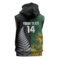 New Zealand and South Africa Rugby Custom Sleeveless Hoodie Ultimate Rivalry All Black Springboks