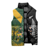 New Zealand and South Africa Rugby Custom Sleeveless Puffer Jacket Ultimate Rivalry All Black Springboks