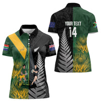 New Zealand and South Africa Rugby Custom Women Polo Shirt Ultimate Rivalry All Black Springboks
