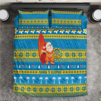 Tuvalu Christmas Bedding Set Cute Santa Manuia te Kilisimasi - Polynesian Pride