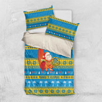Tuvalu Christmas Bedding Set Cute Santa Manuia te Kilisimasi - Polynesian Pride