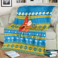 Tuvalu Christmas Blanket Cute Santa Manuia te Kilisimasi LT14 - Polynesian Pride