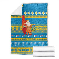 Tuvalu Christmas Blanket Cute Santa Manuia te Kilisimasi LT14 - Polynesian Pride
