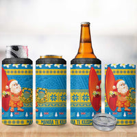 Tuvalu Christmas 4 in 1 Can Cooler Tumbler Cute Santa Manuia te Kilisimasi - Polynesian Pride