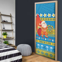 Tuvalu Christmas Door Cover Cute Santa Manuia te Kilisimasi - Polynesian Pride