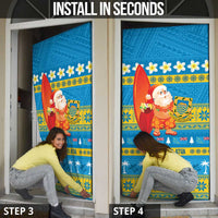 Tuvalu Christmas Door Cover Cute Santa Manuia te Kilisimasi - Polynesian Pride
