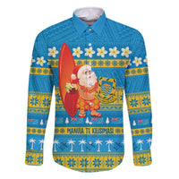 Tuvalu Christmas Family Matching Off The Shoulder Long Sleeve Dress and Hawaiian Shirt Cute Santa Manuia te Kilisimasi - Polynesian Pride