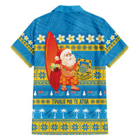 Tuvalu Christmas Family Matching Tank Maxi Dress and Hawaiian Shirt Cute Santa Manuia te Kilisimasi - Polynesian Pride