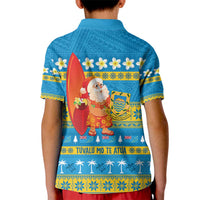 Tuvalu Christmas Kid Polo Shirt Cute Santa Manuia te Kilisimasi - Polynesian Pride