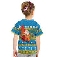 Tuvalu Christmas Kid T Shirt Cute Santa Manuia te Kilisimasi - Polynesian Pride