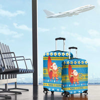 Tuvalu Christmas Luggage Cover Cute Santa Manuia te Kilisimasi - Polynesian Pride
