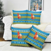 Tuvalu Christmas Pillow Cover Cute Santa Manuia te Kilisimasi - Polynesian Pride